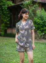 Shorts Set : Tiger Black Voile