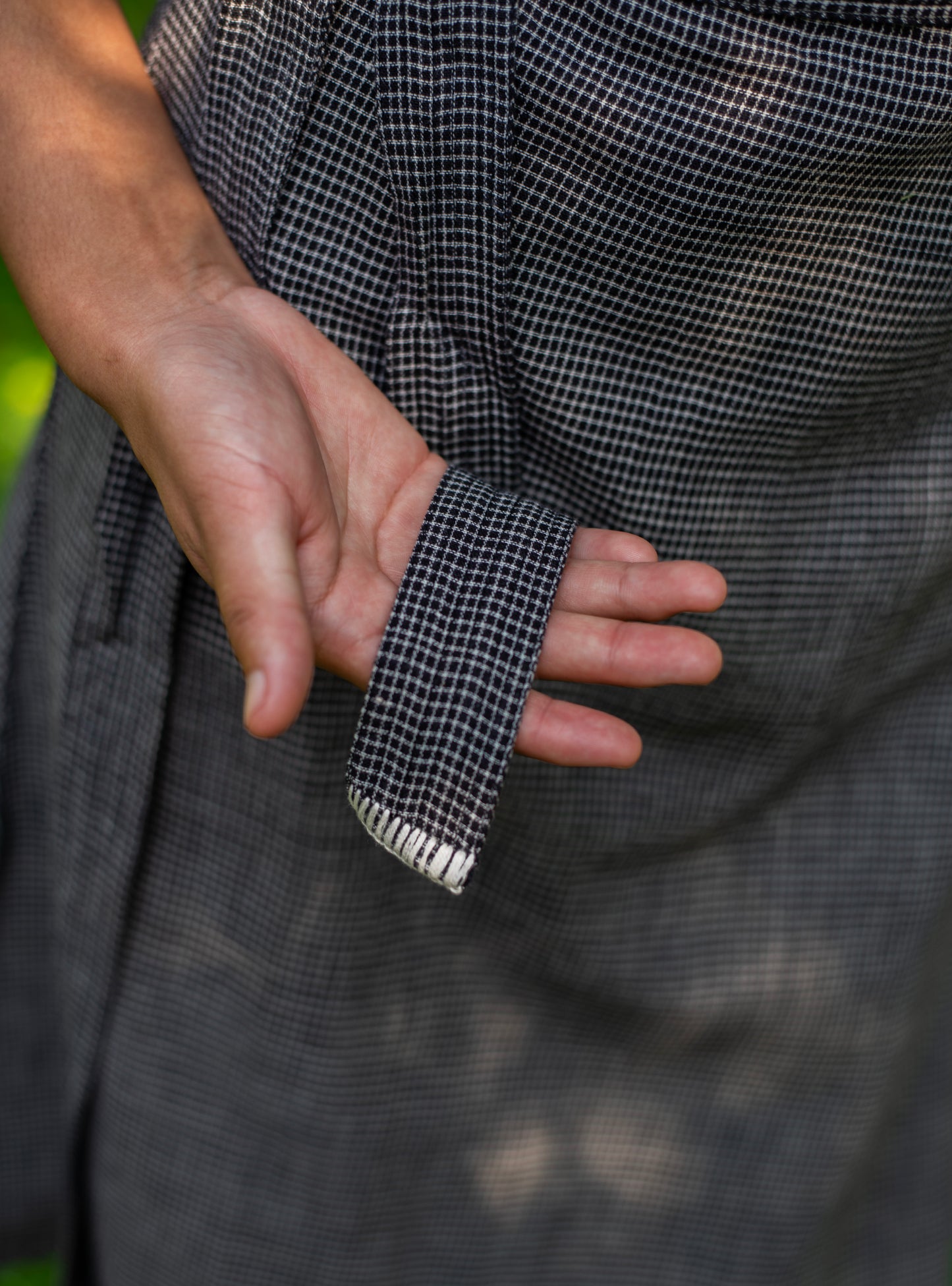 Wrap Around Dress : Checks Black Handloom