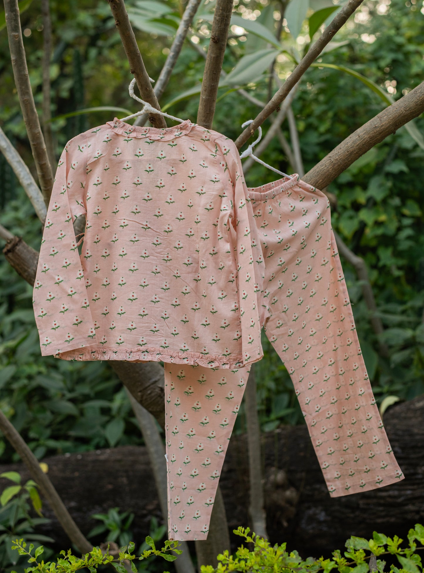 Kids Wrap Pj Set : Kasni Blush Voile