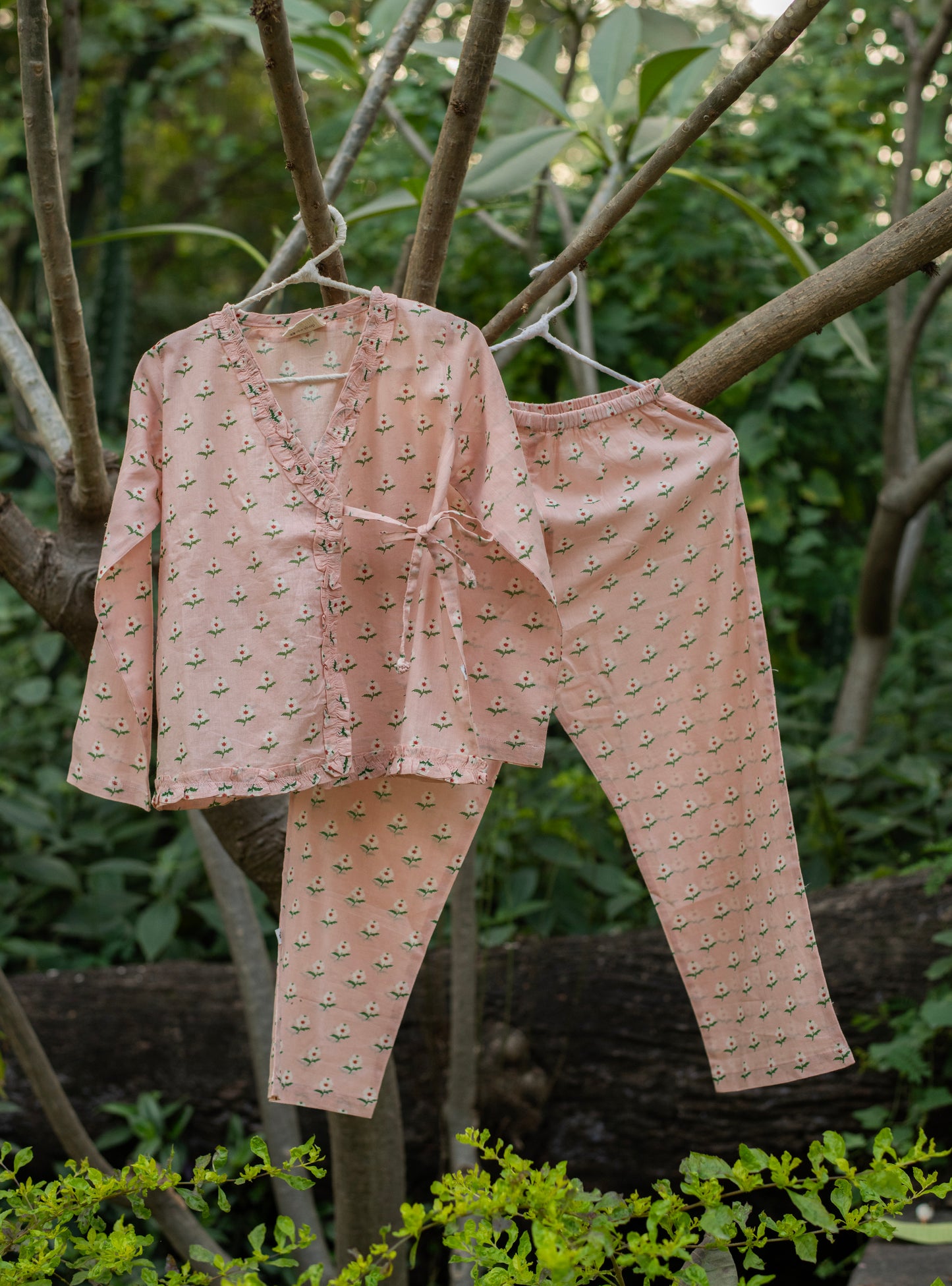 Kids Wrap Pj Set : Kasni Blush Voile