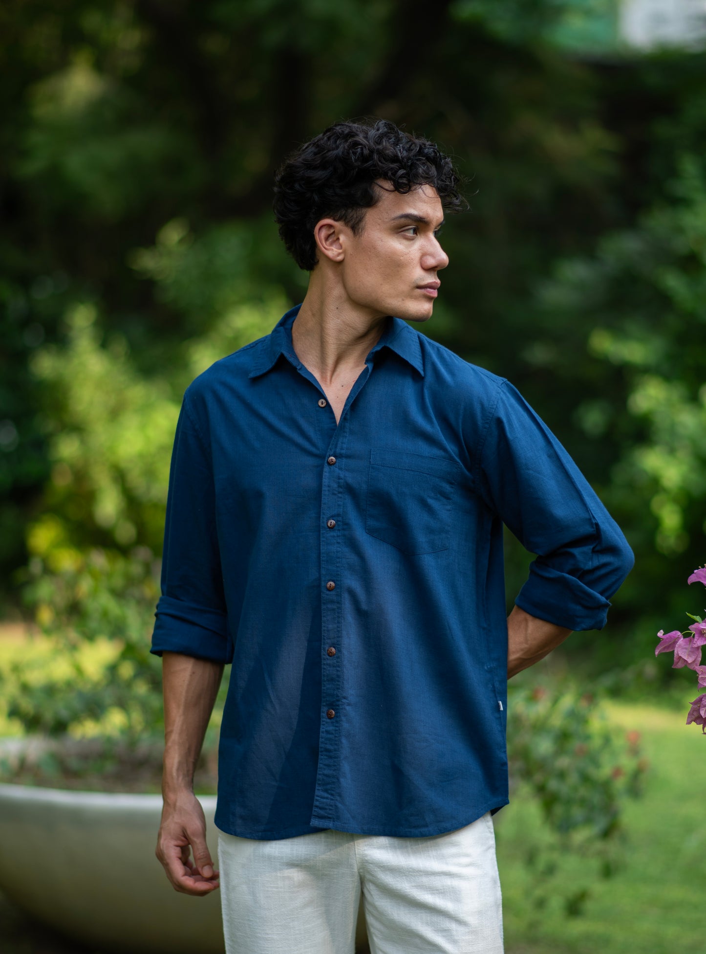 Xavier Shirt FS : Solid Indigo Slub