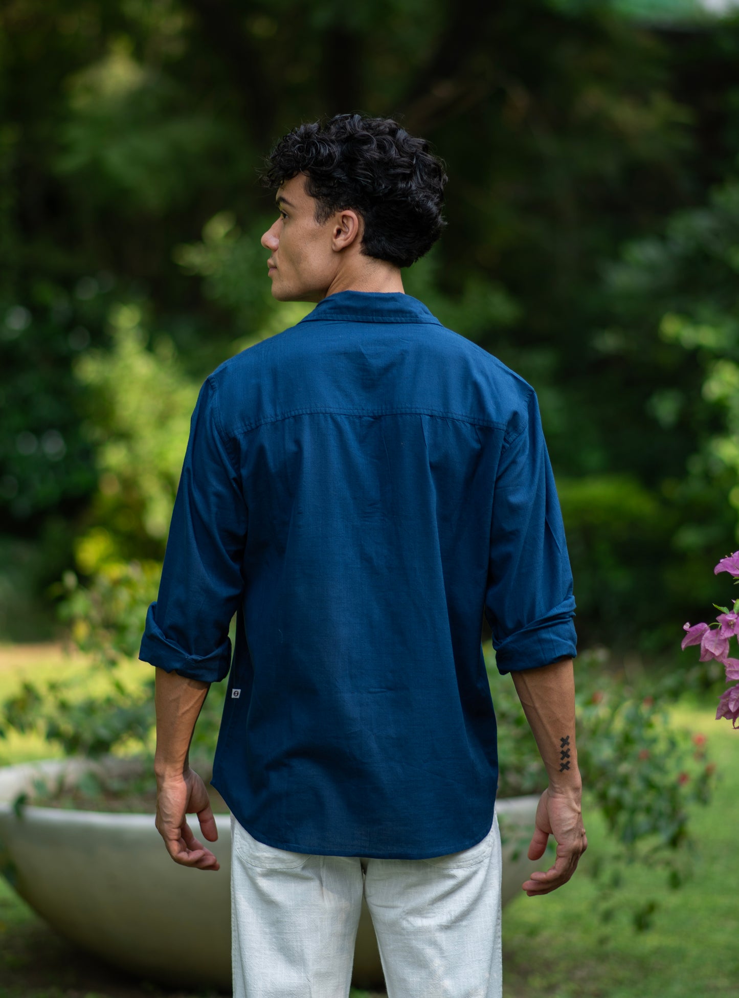 Xavier Shirt FS : Solid Indigo Slub