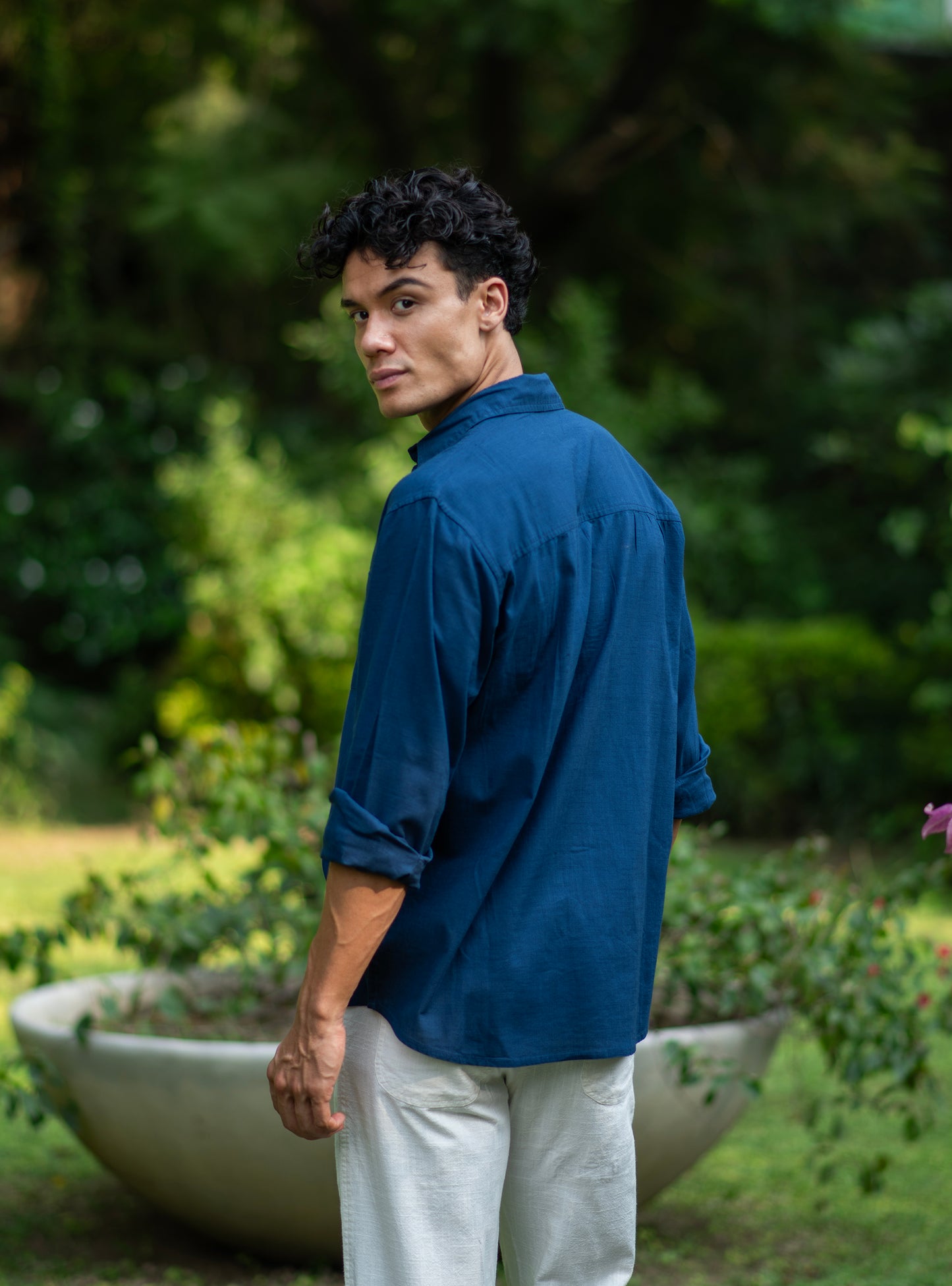 Xavier Shirt FS : Solid Indigo Slub