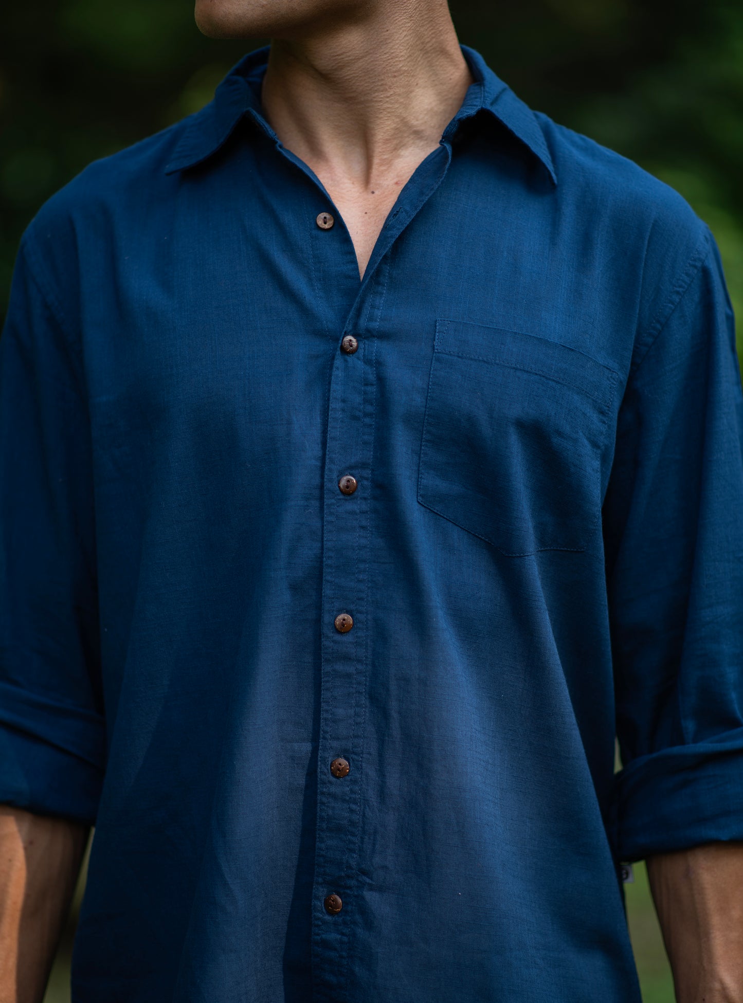 Xavier Shirt FS : Solid Indigo Slub