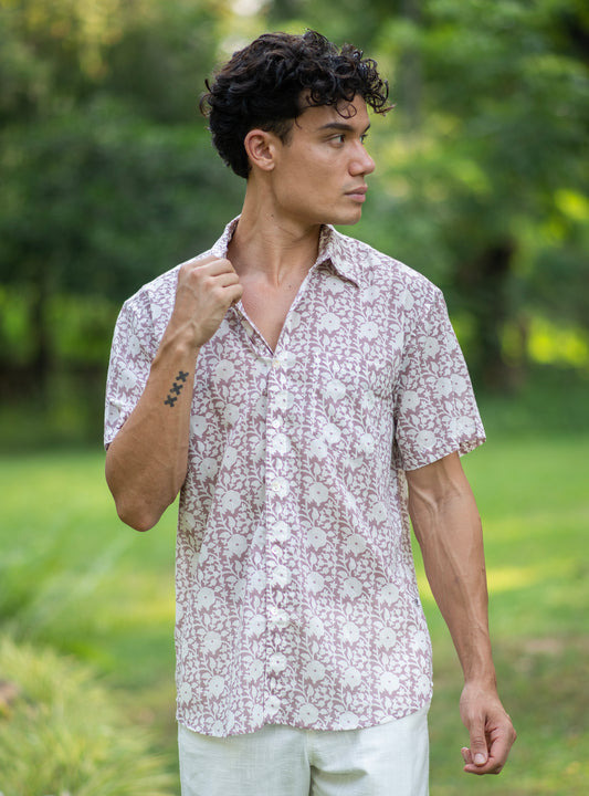 Xavier Shirt HS : Camryn Mocha Voile