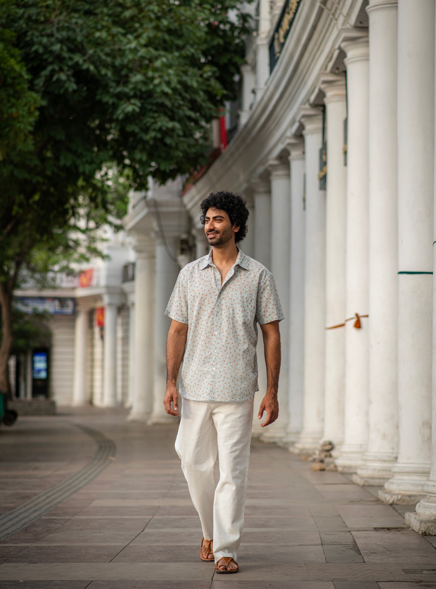 Xavier Shirt Half Sleeves : Chidiya Blue Voile