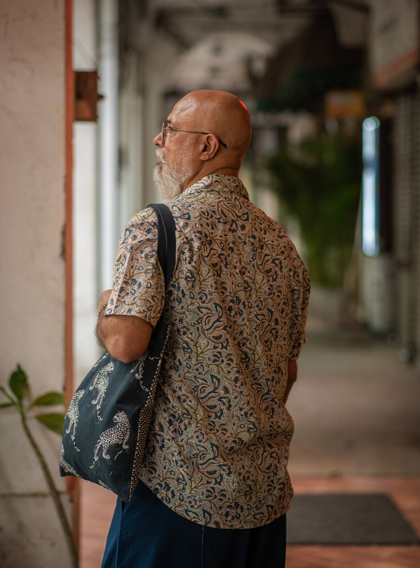 Xavier Shirt Half Sleeves : Kalamkari Teal Voile