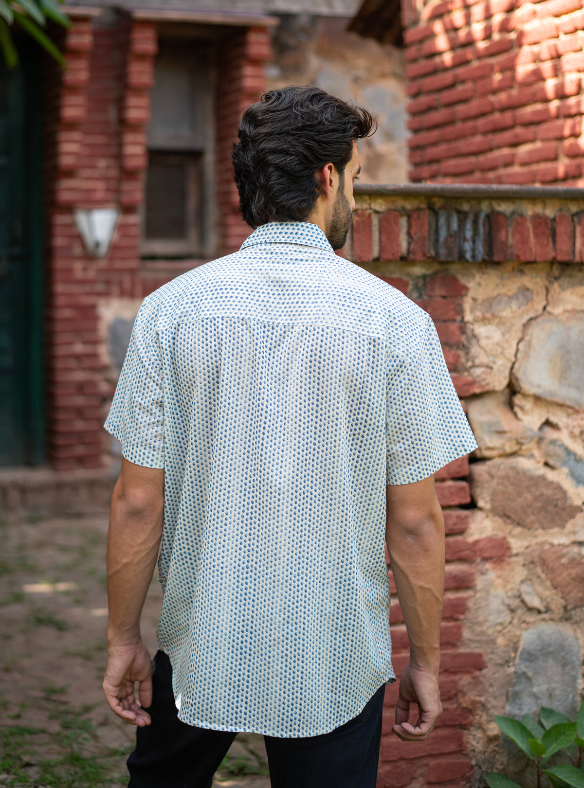 Xavier Shirt HS : Laurel Dotty Blue Voile