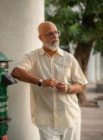 Xavier Shirt Half Sleeves : Lemur Beige Voile