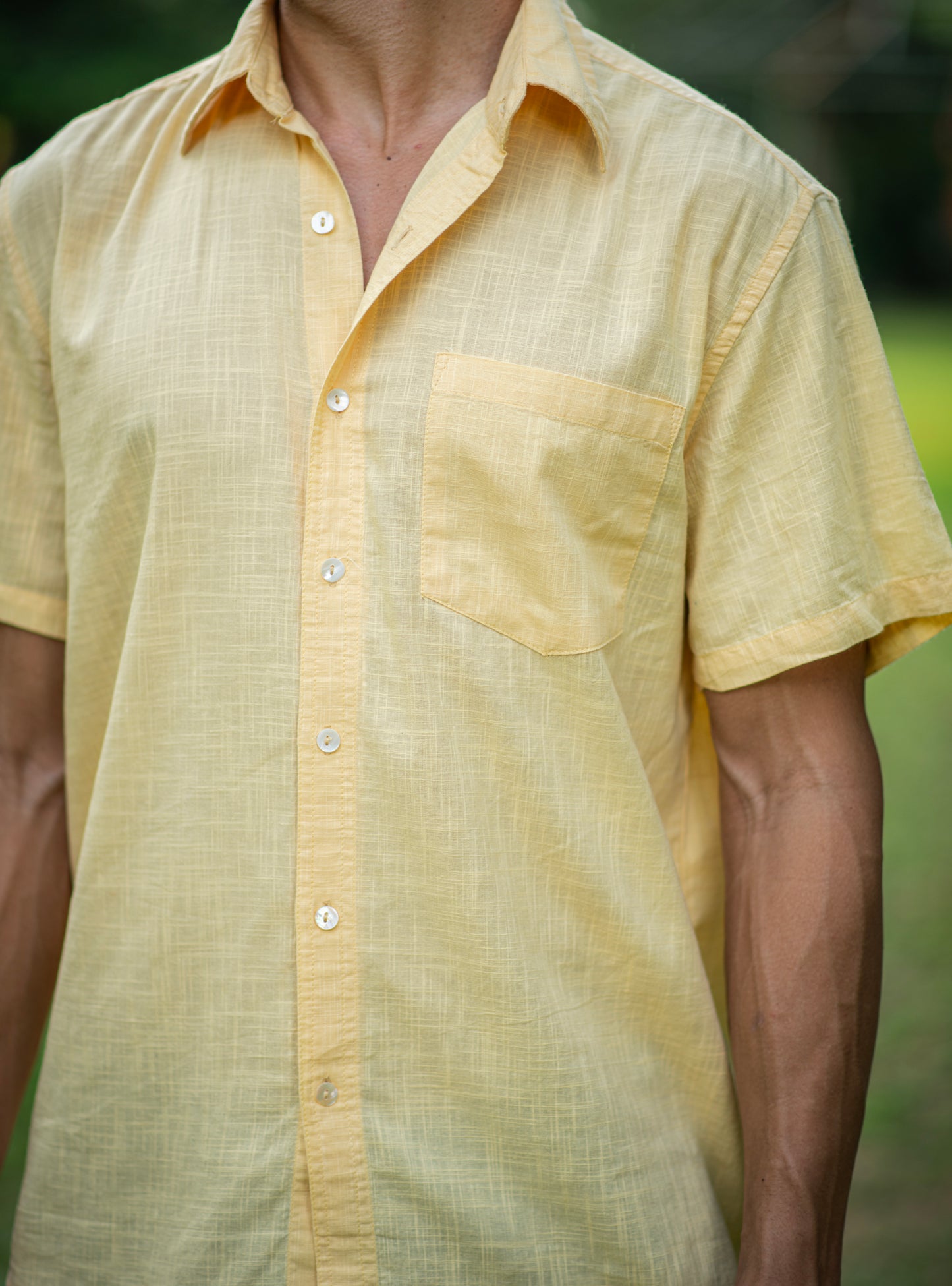 Xavier Shirt HS : Solid Butter Slub