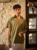 Xavier Shirt HS : Solid Olive Slub
