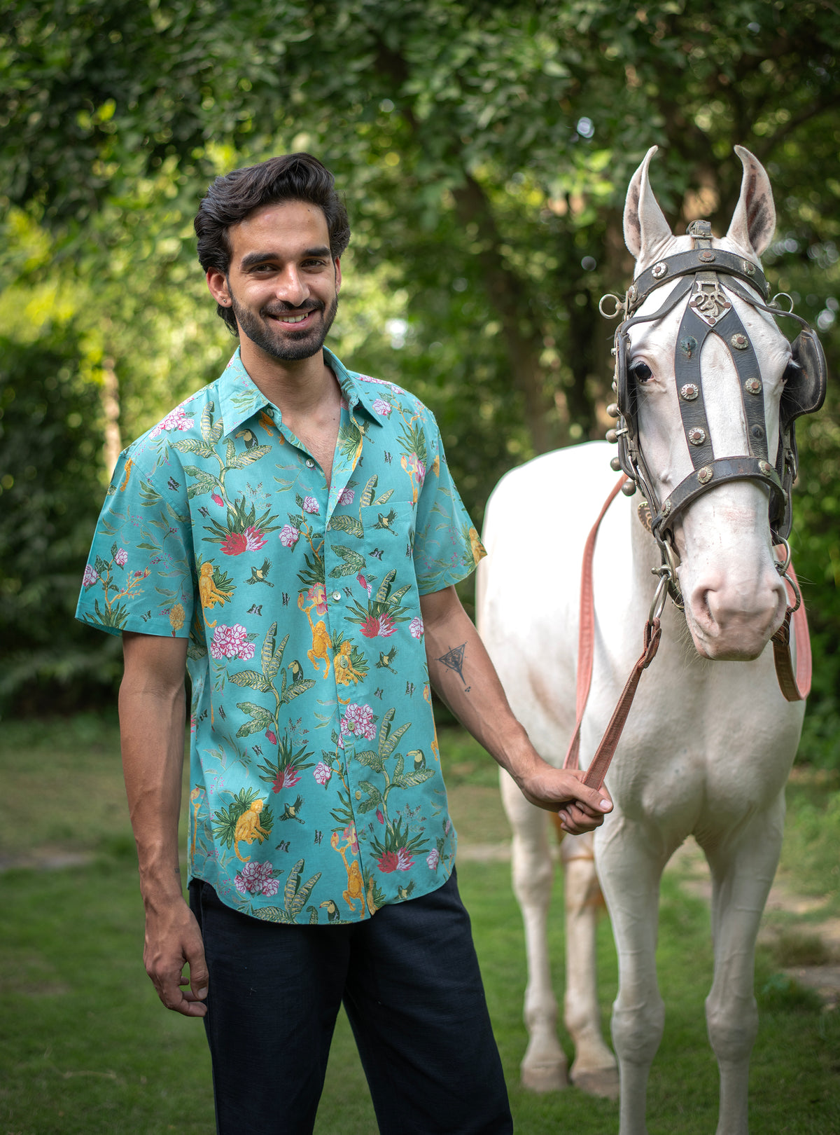 Xavier Shirt HS : Ubud Teal Voile