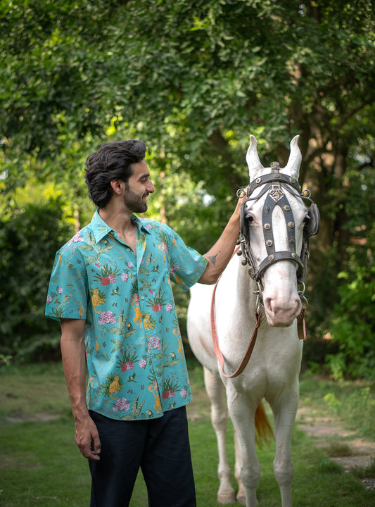 Xavier Shirt HS : Ubud Teal Voile