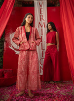 Flouncy Pant : Baker Red Voile