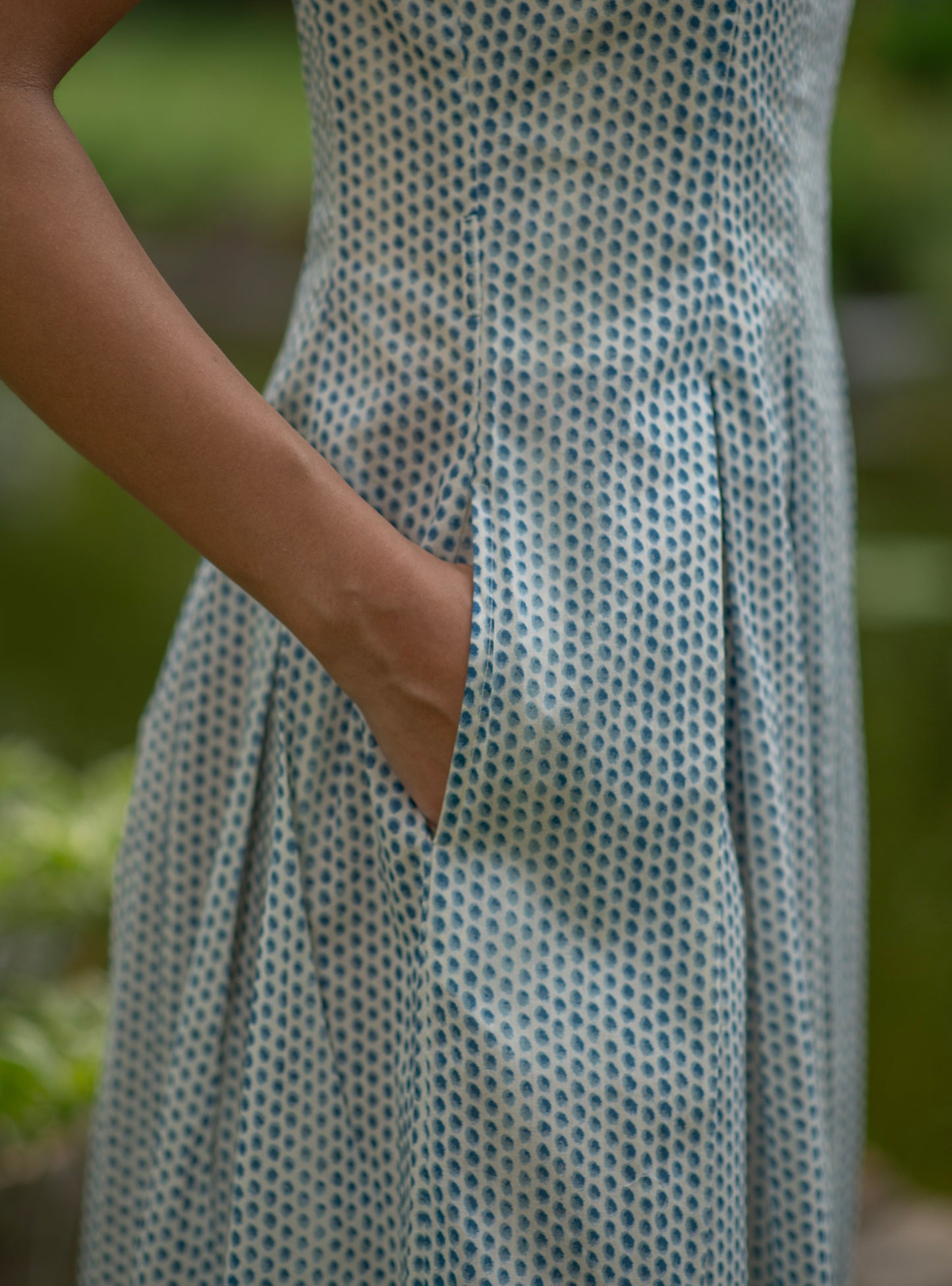 Zulu Dress : Laurel Dotty Blue Voile