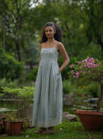 Zulu Dress : Laurel Dotty Blue Voile