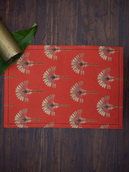Placemat Set of 6 : Banana Rust
