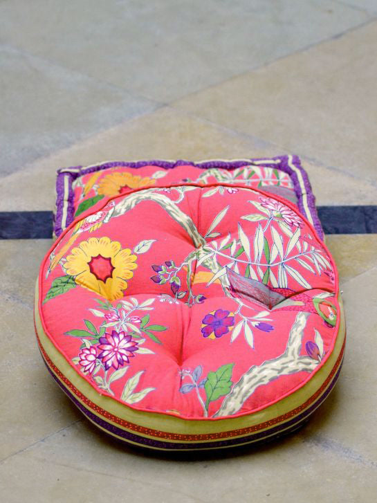 Printed Floor Cushion : Bird Coral Rd Sheeting