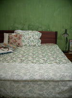 Printed Bed Cover : Chrysanthemum Ivory Sheeting