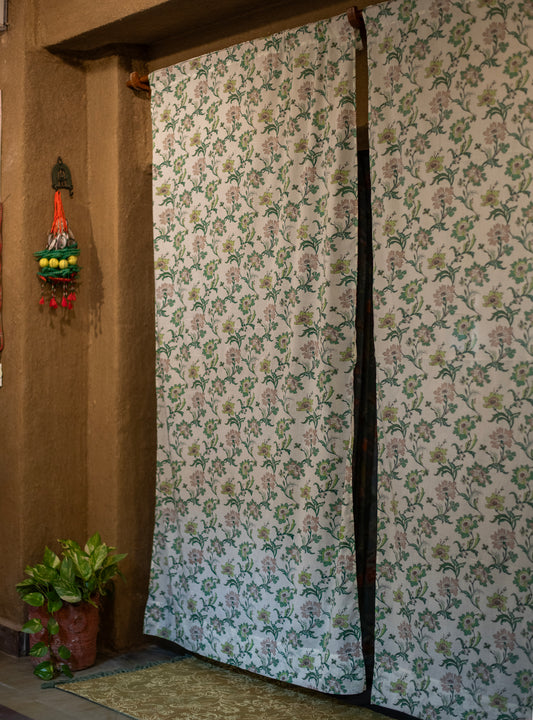 Printed Curtain: Chrysanthemum Ivory