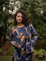 Velvet Fitted Reversible Jacket : Potpourri Navy