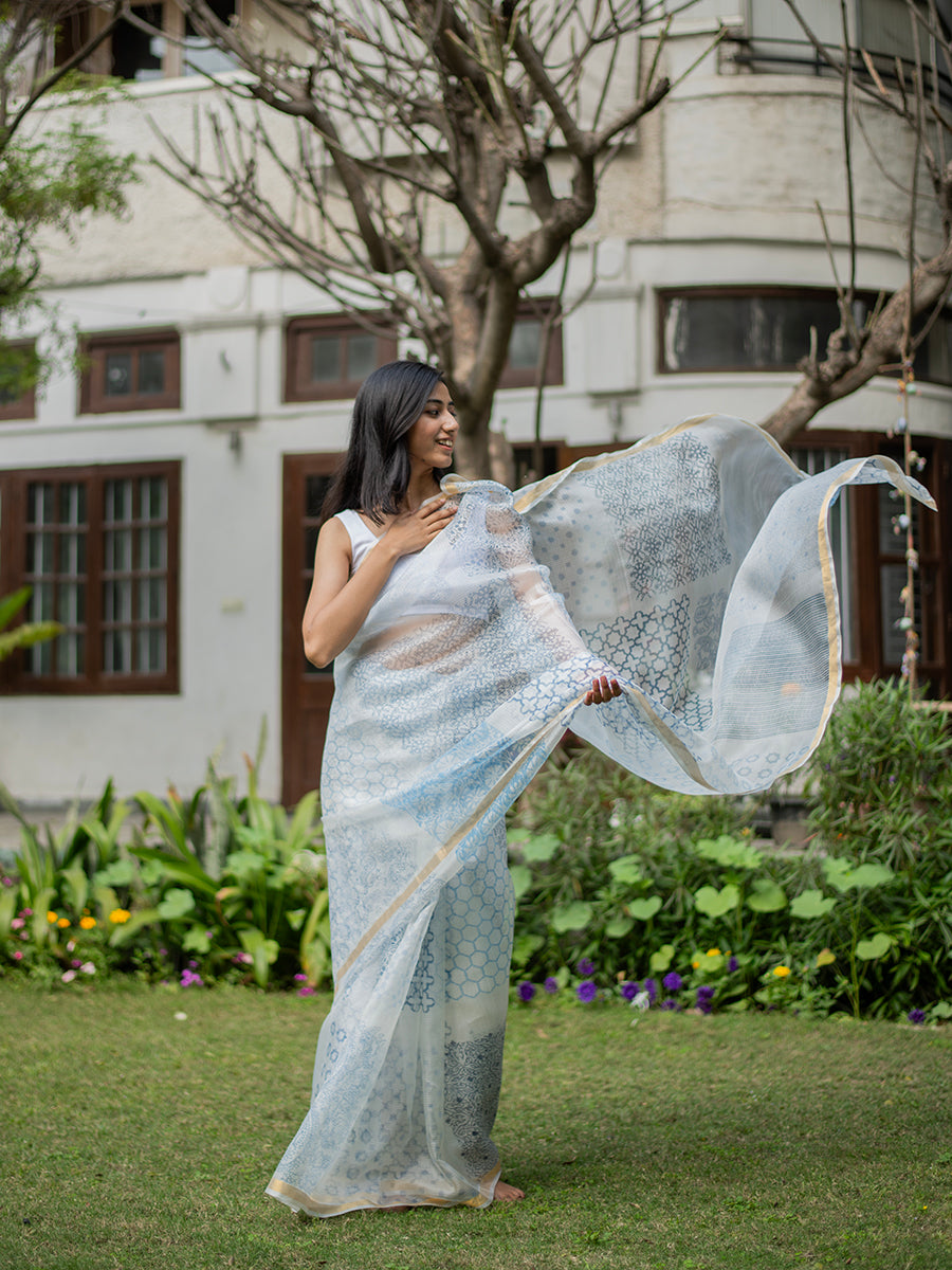 Kota Silk Saree : Noorjahan Blue