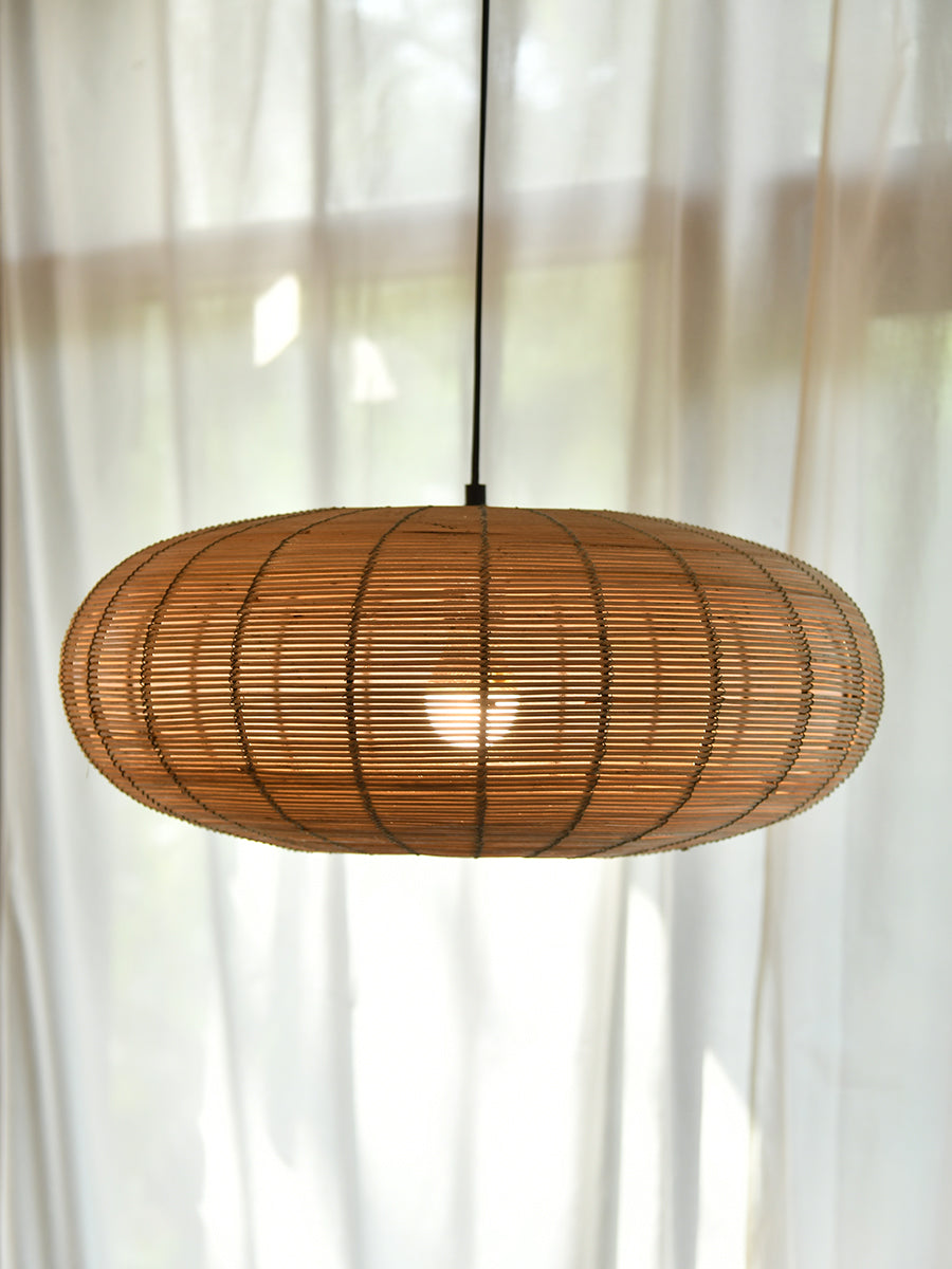 Tyre Shape Lamp : Natural Rattan/Iron