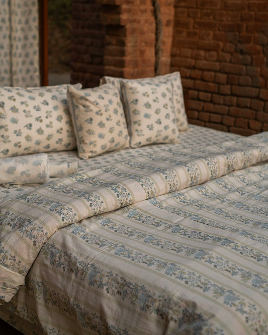 Printed Cushion Cover Reversible : Toile Ivory