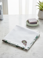 Embroidered Face Towel  Chrysanthemum : Honey Comb