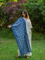 Ikat Stole : Diagonal Indigo
