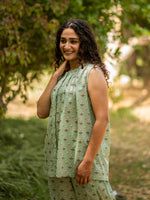Lena Top : Chanderi Mint