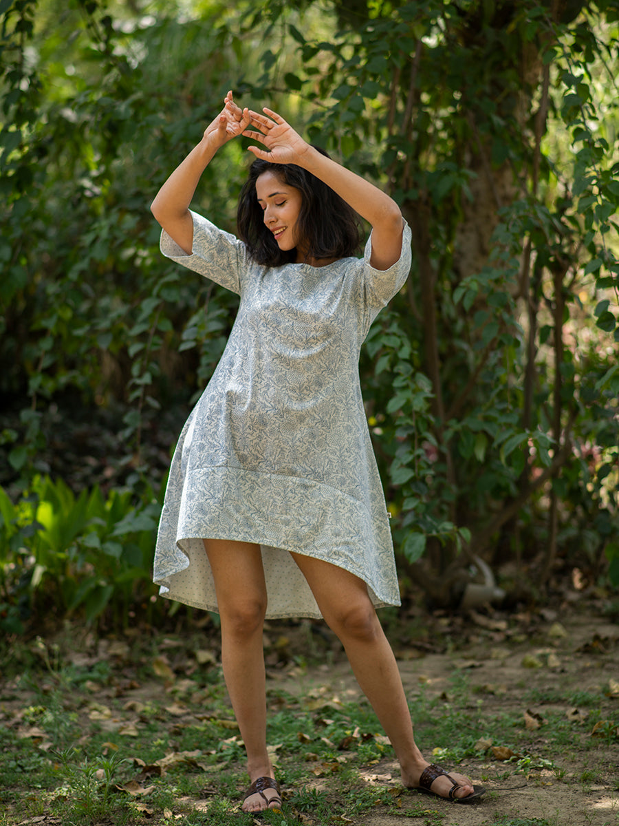 Peacock Tunic : Genda Blue