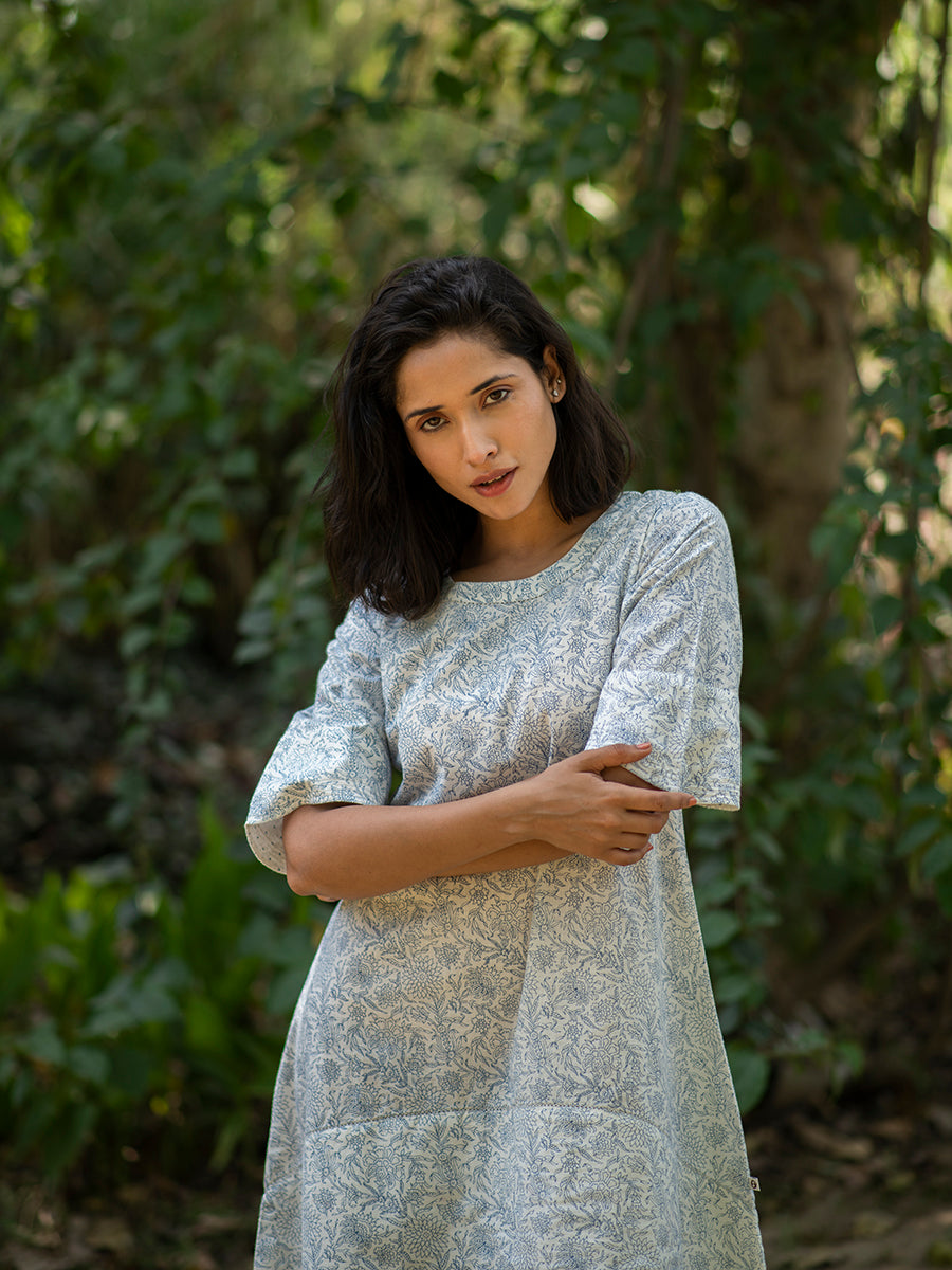 Peacock Tunic : Genda Blue