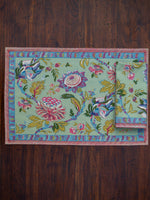 Printed Mat Set of 6 : Redwood Mint Canvas