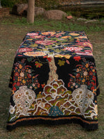Printed Table Cloth : Tree of Life Black Sheeting
