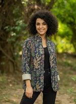Easy Fit Jacket Reversible : Garden Navy Voile