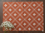 Printed Mat Set of 6 : Boro Bindi  Big Scale Rust Canvas