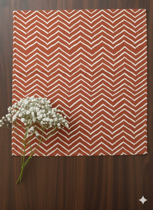 Printed Mat Set of 6 : Gumbaj Rust Canvas