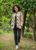 Fitted Jacket Reversible : Leopard Beige Voile