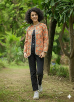 Fitted Jacket Reversible : Florentine Orange Voile