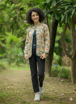 Fitted Jacket Reversible : Florentine Sage Voile