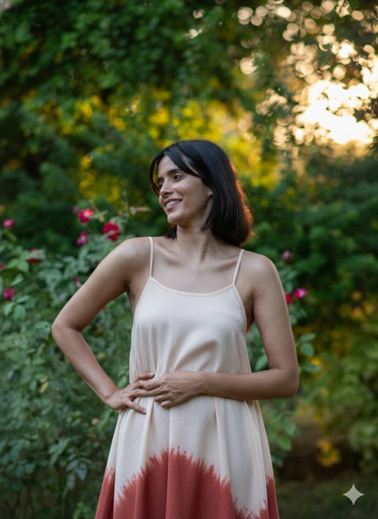 Aphre Two-Layered Dress  : Square Red