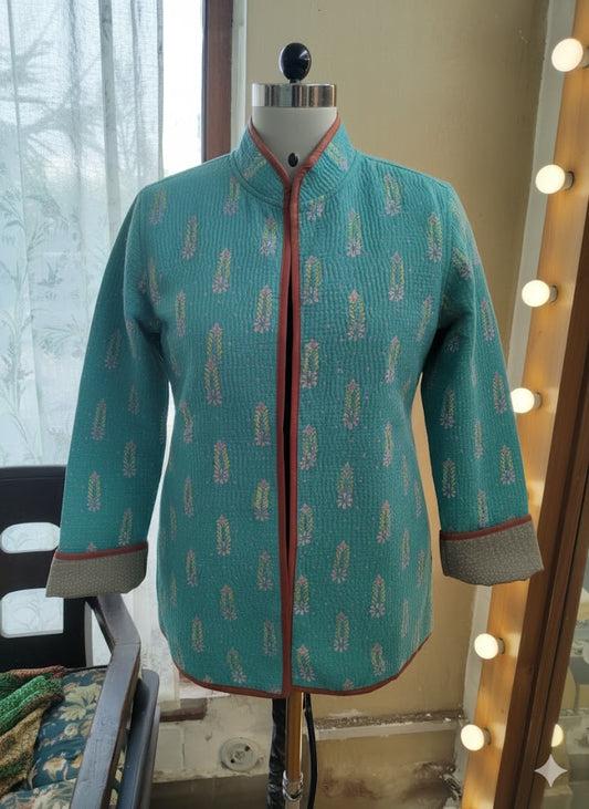 Vintage Handstiched Easy Fit Jacket Rev : Gudri Cotton