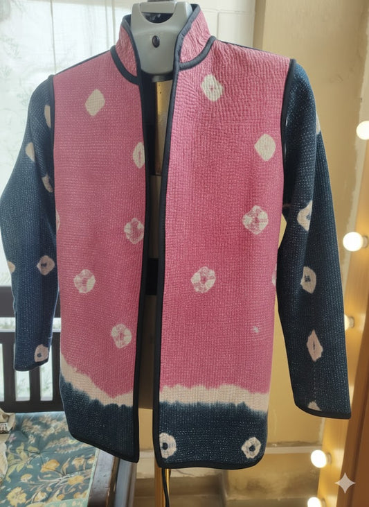 Vintage Handstiched Easy Fit Jacket Rev : Gudri Cotton