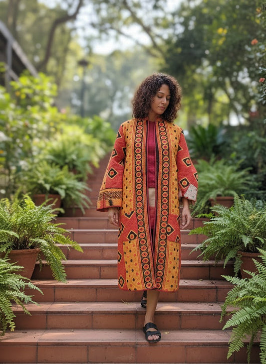 Vintage Gudri Long Jacket : Assorted