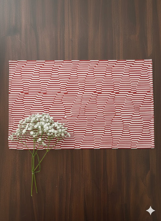 Printed Mat Set of 6 : Wave Rust Canvas